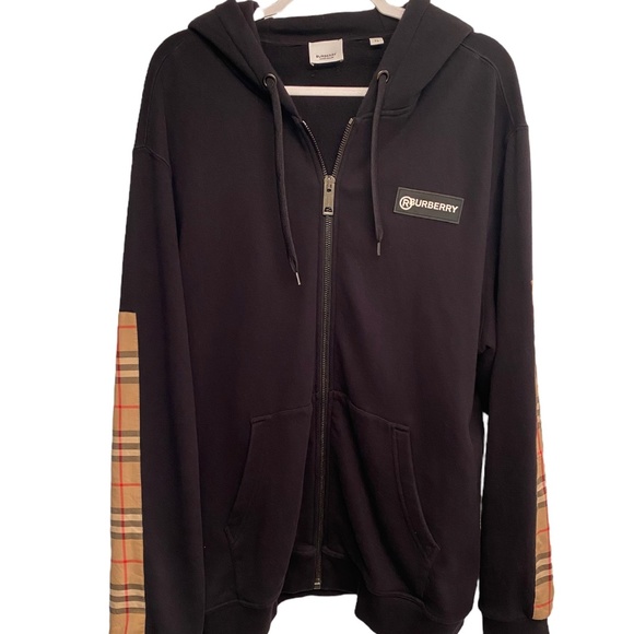 Burberry Other - SOLD Burberry Rubber Logo Novacheck Sleeve Hoodie